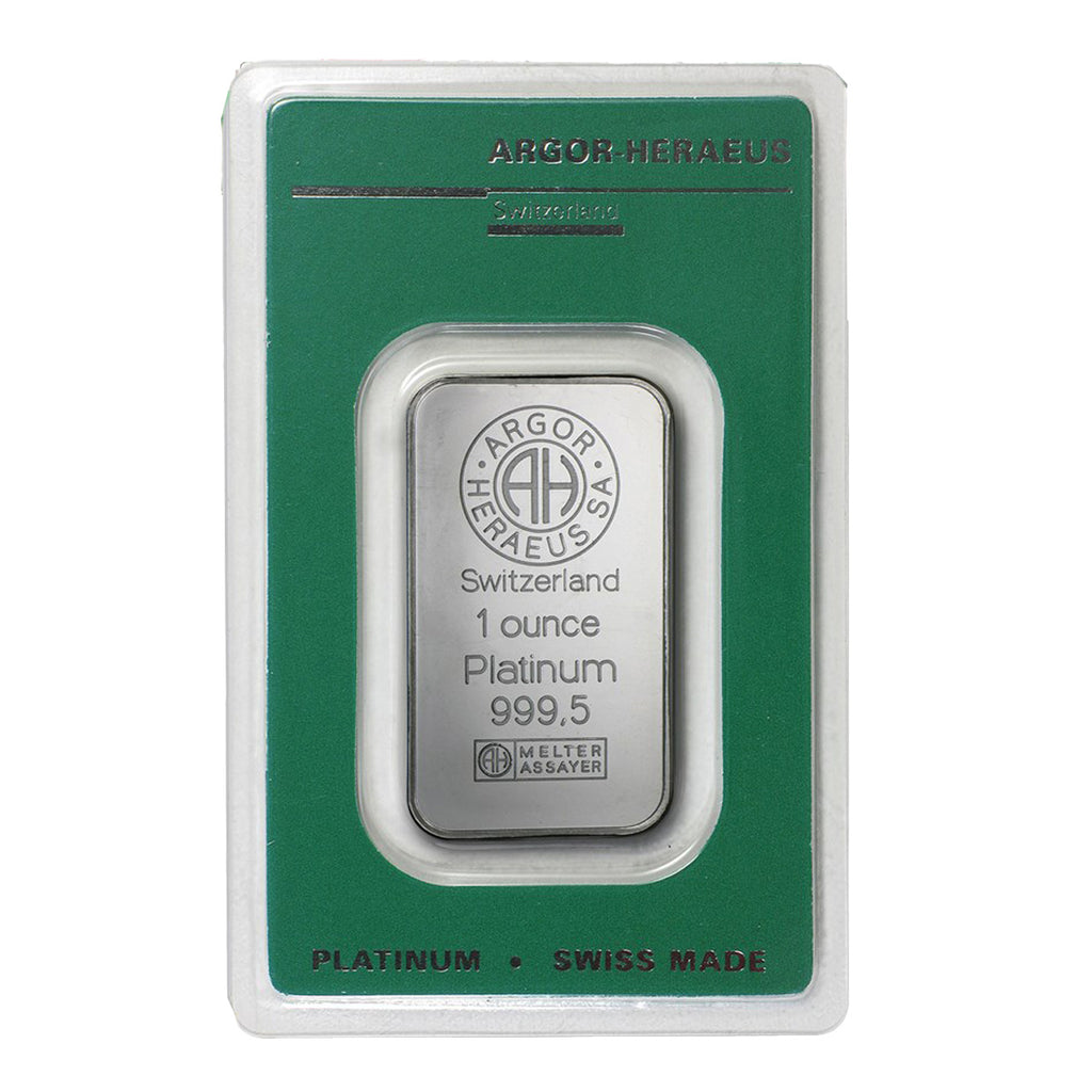 (LPO) Argor-Heraeus Switzerland 1oz .9995 Platinum Bar (Tax Exempt) Assay Scuffed - NO Credit Card/Paypal