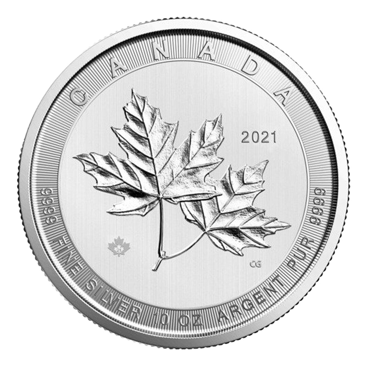 (LPO) 2021 $50 Magnificent Maple 10oz Silver Coin (TAX exempt) Scuffs on Cap. - NO Credit Card, Paypal.