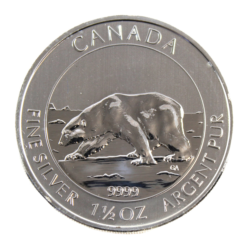 (LPO) 2013 Canada $8 Polar Bear 1.5oz .9999 Fine Silver (Tax Exempt) White Toning/Scr - NO Credit Card/Paypal