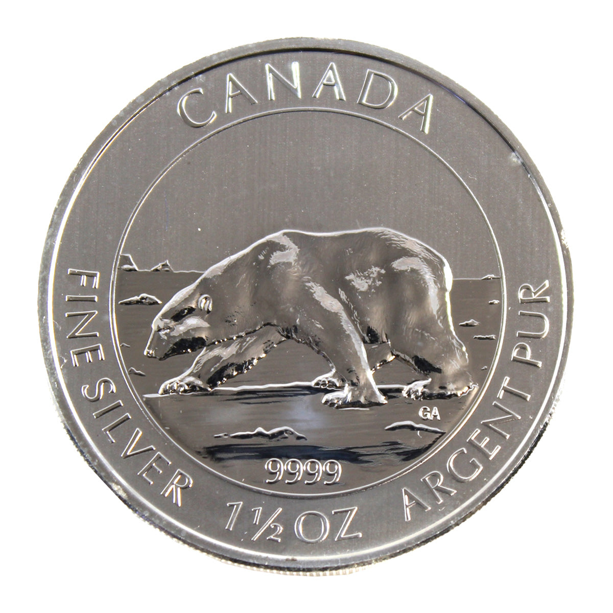 (LPO) 2013 Canada $8 Polar Bear 1.5oz .9999 Fine Silver (Tax Exempt) White Toning/Scr - NO Credit Card/Paypal