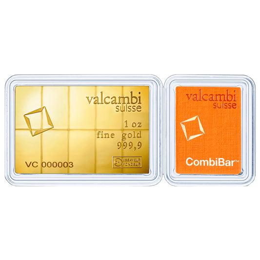 Valcambi 1oz (10 x 1/10oz) CombiBar Fine Gold (No Tax) Scratches on Holder - NO Credit Card, Paypal.
