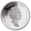 2001 Canada $15 Year of the Snake Sterling Silver & Gold Plated Cameo (lightly toned)