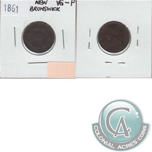 1861 New Brunswick 1/2 Cent VG-F (VG10) $