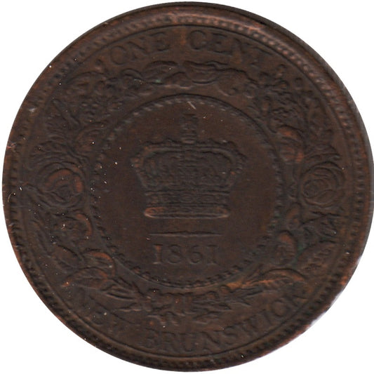 1861 New Brunswick 1-cent Almost Uncirculated (AU50) $