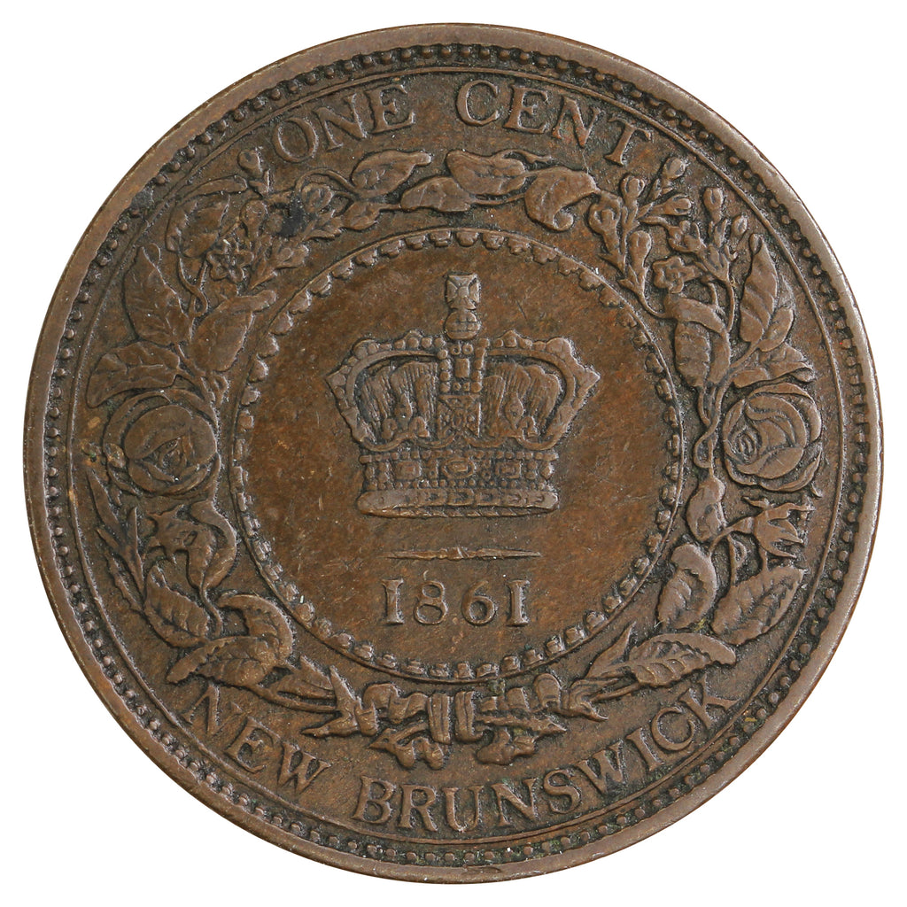 1861 New Brunswick 1-cent AU-UNC (AU55) $