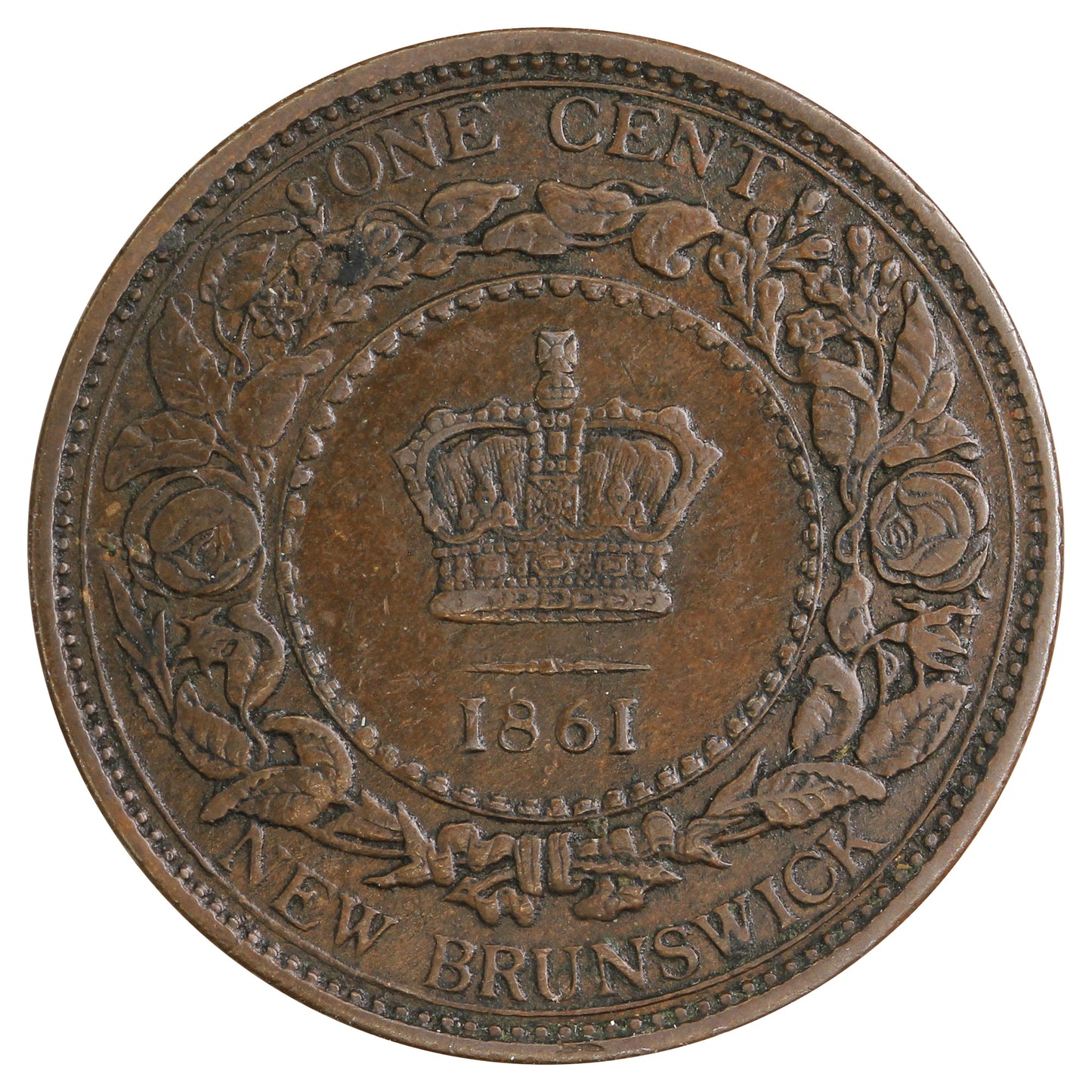1861 New Brunswick 1-cent AU-UNC (AU55) $