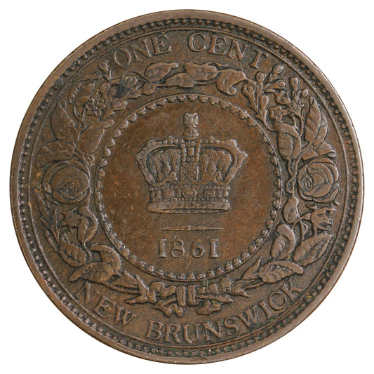 1861 New Brunswick 1-cent AU-UNC (AU55) $