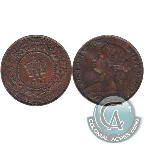 1861 New Brunswick 1-cent Extra Fine (EF40)
