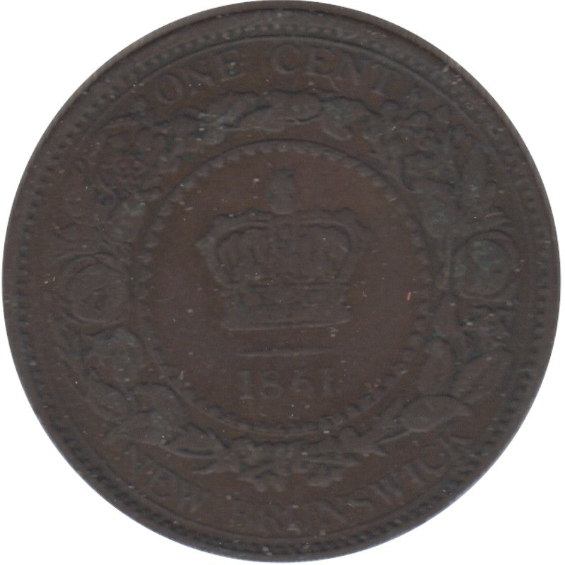1861 New Brunswick 1-cent F-VF (F15)