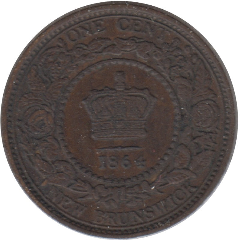 1864 Short 6 New Brunswick 1-cent Extra Fine (EF40)