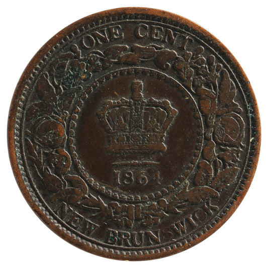 1864 Short 6 New Brunswick 1-cent Fine (F12)
