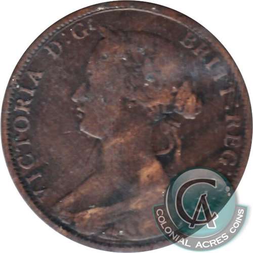1864 Short 6 New Brunswick 1-cent VG-F (VG10)