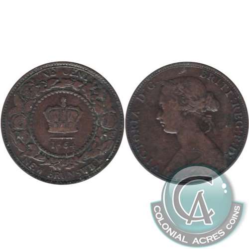 1864 Tall 6 New Brunswick 1-cent Fine (F12)