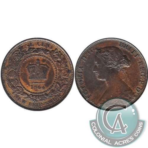 1864 Tall 6 New Brunswick 1-cent VF-EF (VF30)