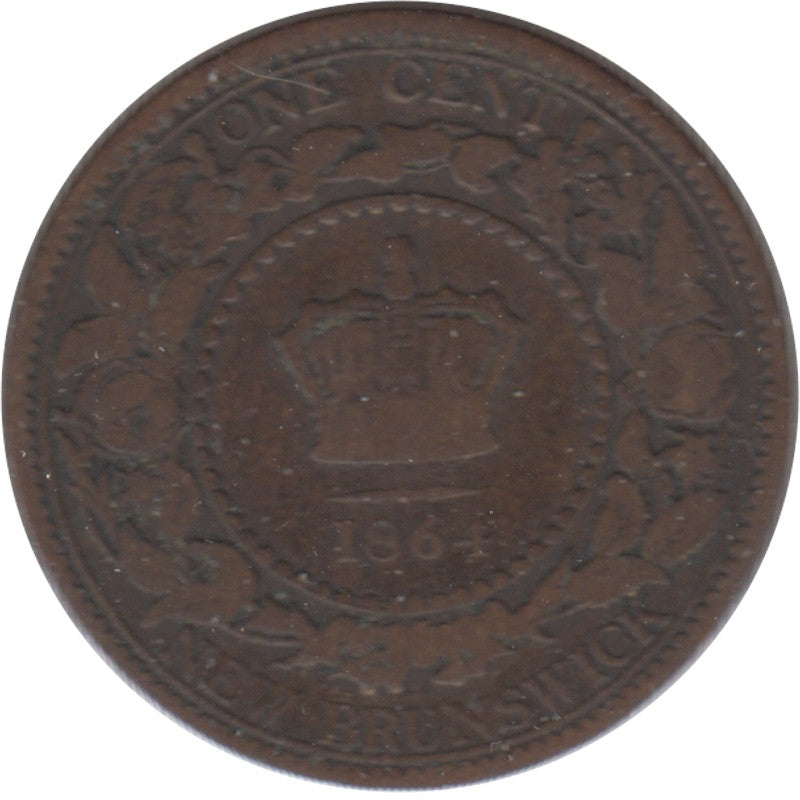 1864 Tall 6 New Brunswick 1-cent VG-F (VG10)