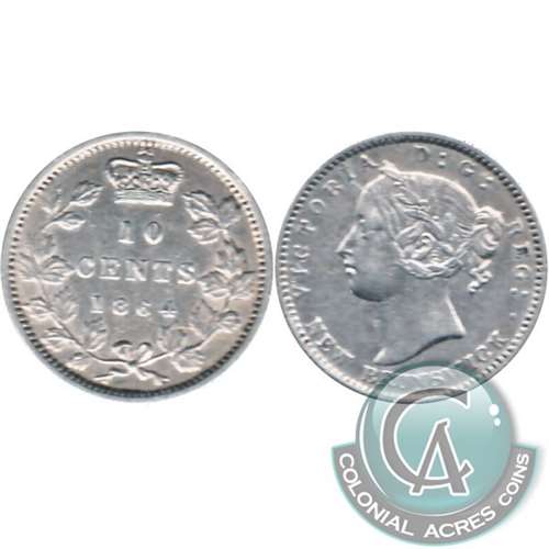 1864 New Brunswick 10-cents VF-EF (VF30) $