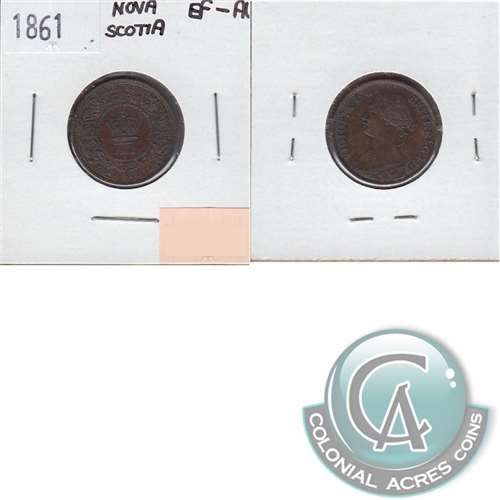 1861 Nova Scotia 1/2 Cent EF-AU (EF45)