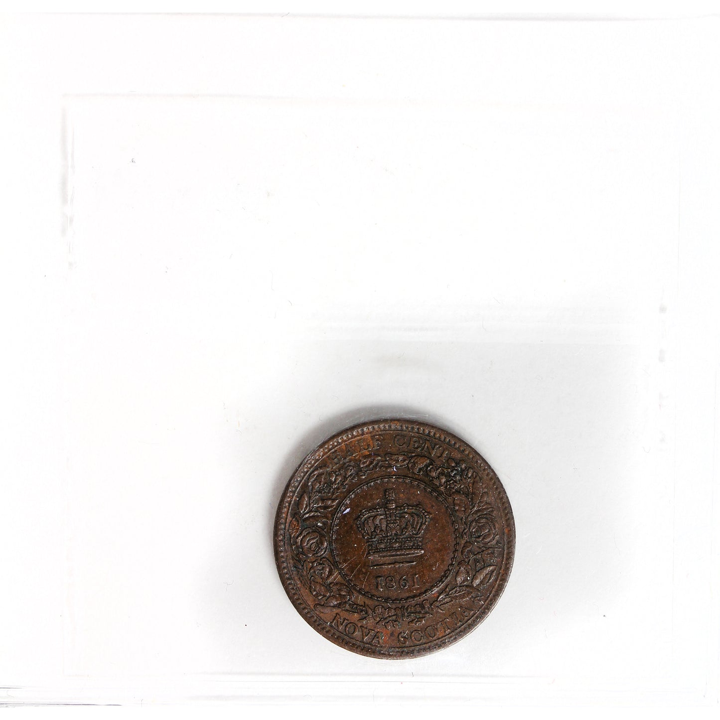 1861 Nova Scotia 1/2 Cent ICCS Certified AU55