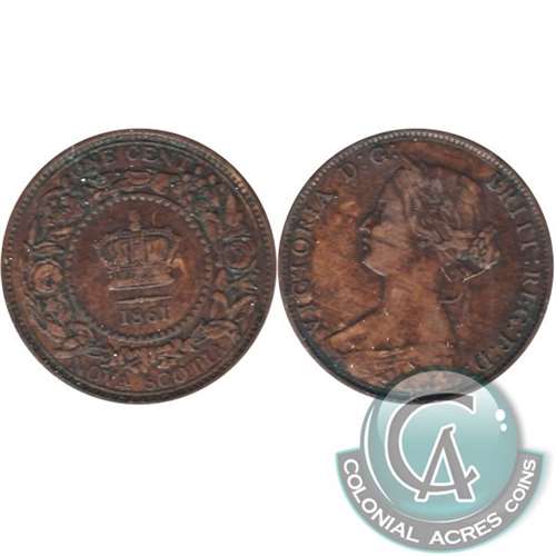 1861 Large Bud Nova Scotia 1-cent F-VF (F15)