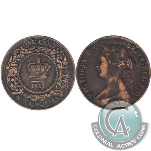 1861 Large Bud Nova Scotia 1-cent Very Fine (VF20)