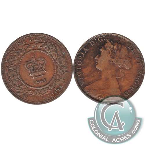 1861 Small Bud Nova Scotia 1-cent Fine (F12)