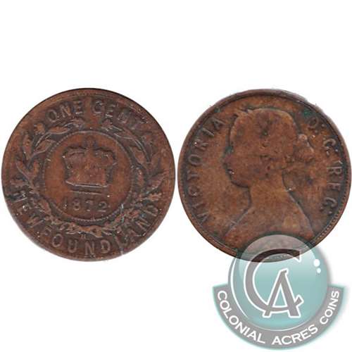 1872H Newfoundland 1-cent Good (G4)