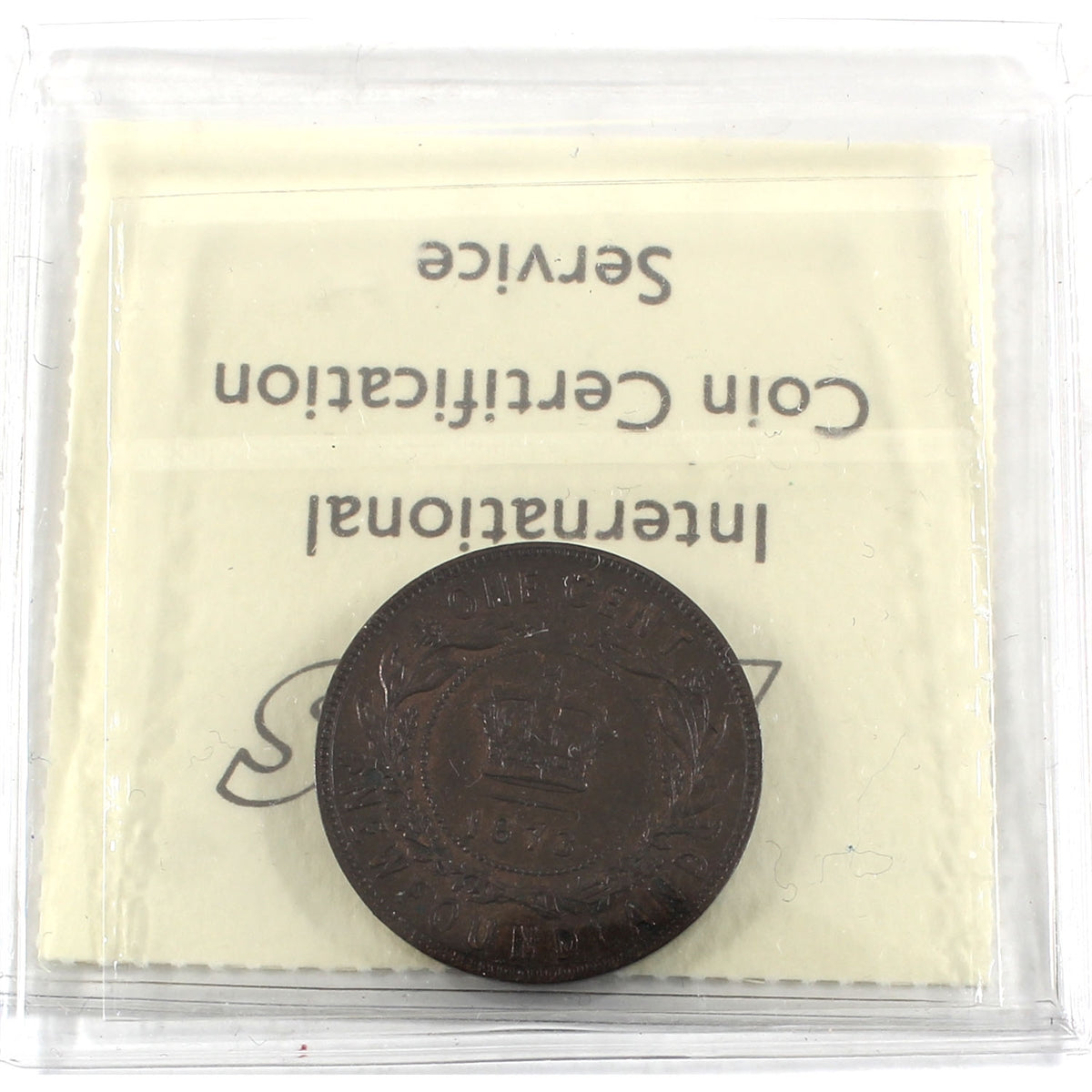 1873 Newfoundland 1-cent ICCS Certified EF-45