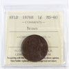 1876H Newfoundland 1-cent ICCS Certified MS60 Brown