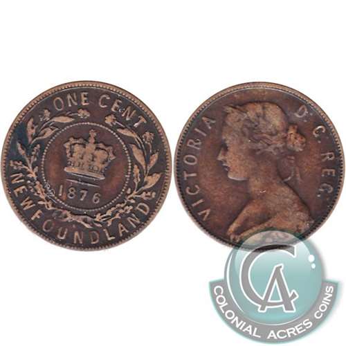 1876H Newfoundland 1-cent Very Good (VG8)