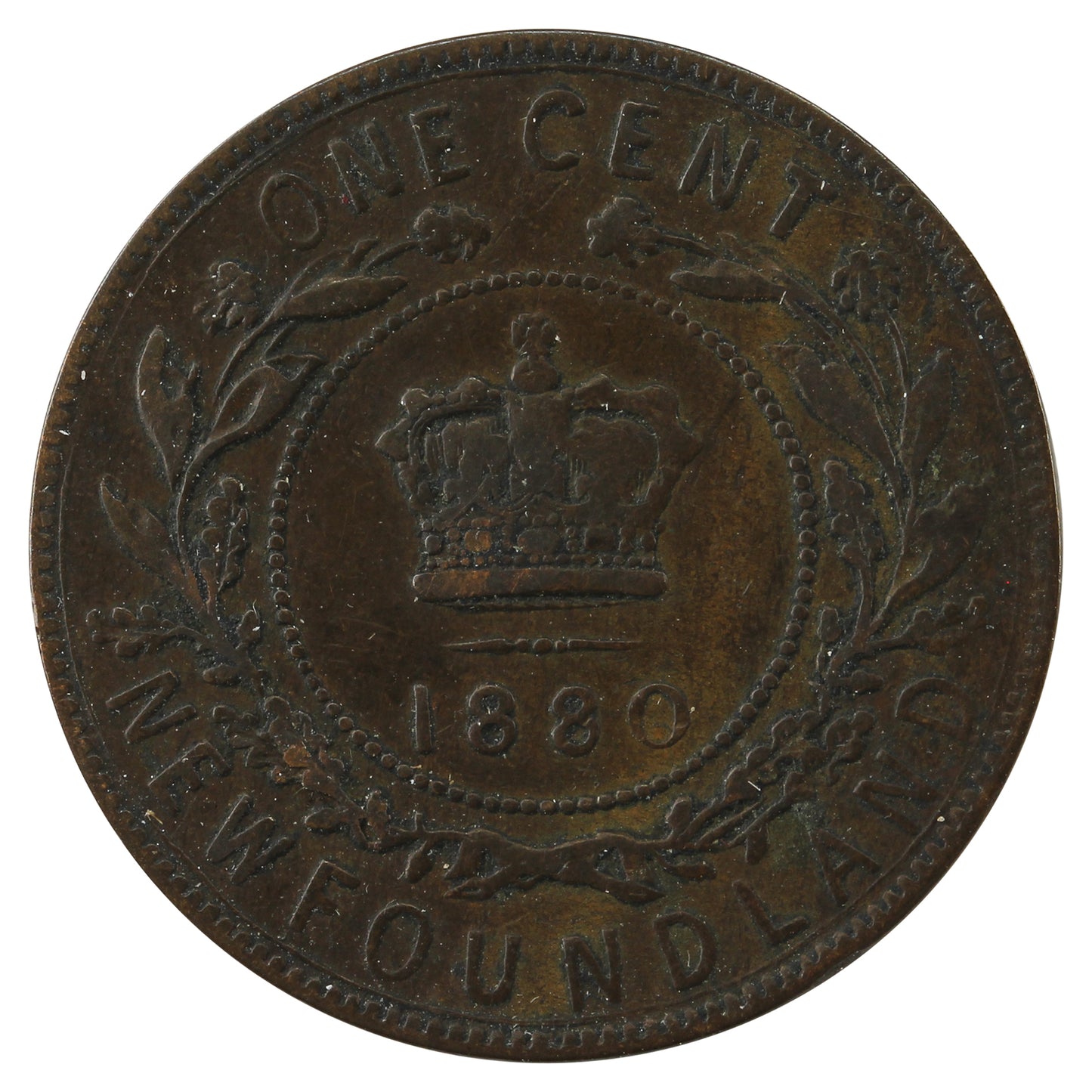 1880 R.0 E.D. Newfoundland 1-cent F-VF (F15)