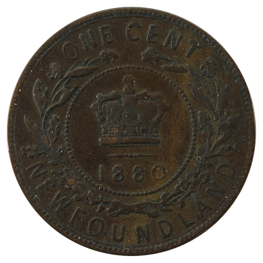1880 R.0 E.D. Newfoundland 1-cent F-VF (F15)