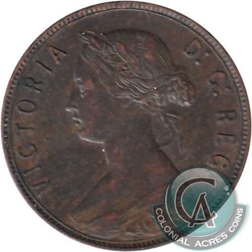 1880 R.0 E.D. Newfoundland 1-cent VF-EF (VF30)