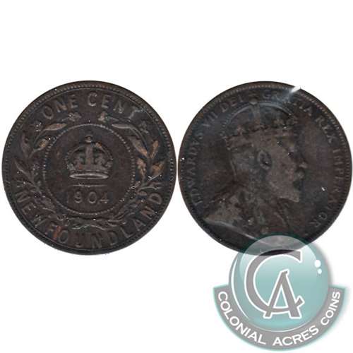 1904H Newfoundland 1-cent VG-F (VG-10)