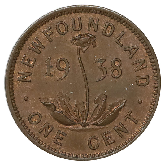 1938 Newfoundland 1-cent Almost Uncirculated (AU50)