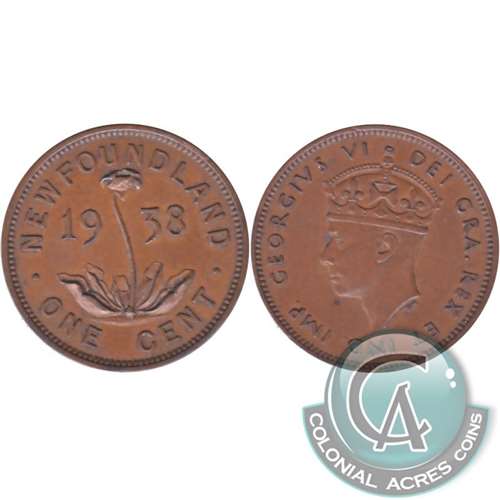 1938 Newfoundland 1-cent EF-AU (EF45)