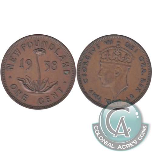1938 Newfoundland 1-cent F-VF (F15)