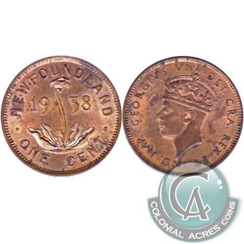 1938 Newfoundland 1-cent UNC+ (MS62)