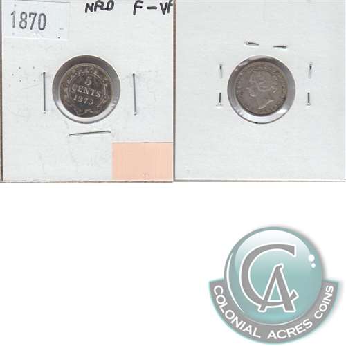 1870 Newfoundland 5-cents F-VF (F15) $