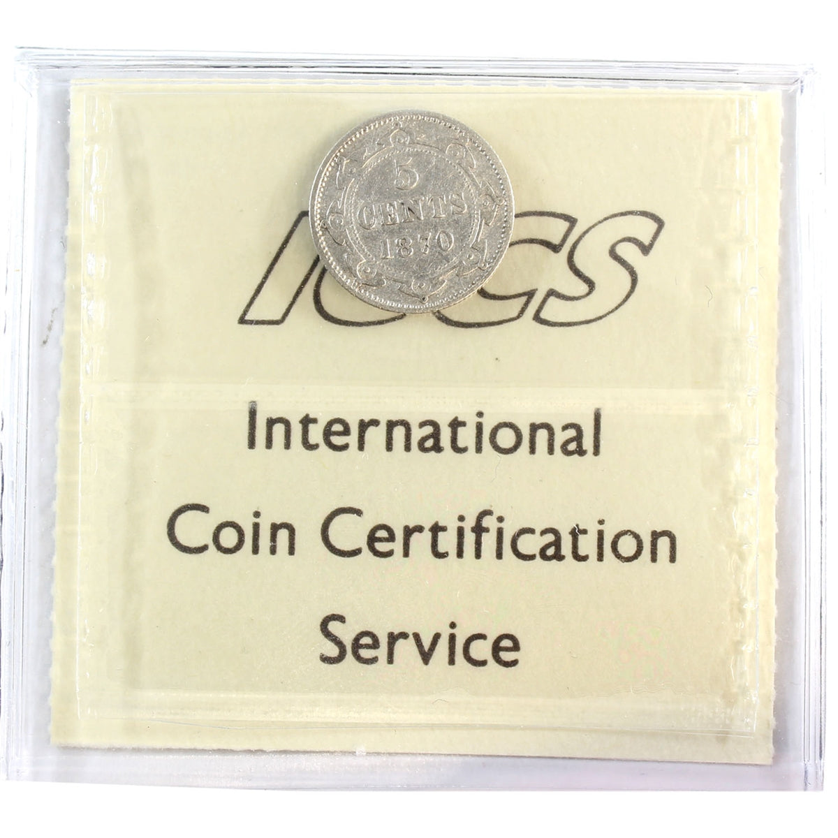 1870 Obv. 1 Newfoundland 5-cents ICCS Certified VF20