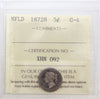1872H Newfoundland 5-cents ICCS Certified G4