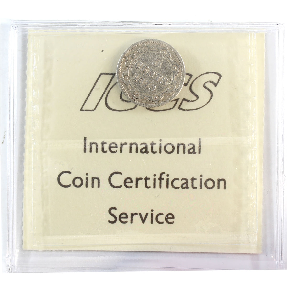 1873 Obv. 1 Newfoundland 5-cents ICCS Certified G6