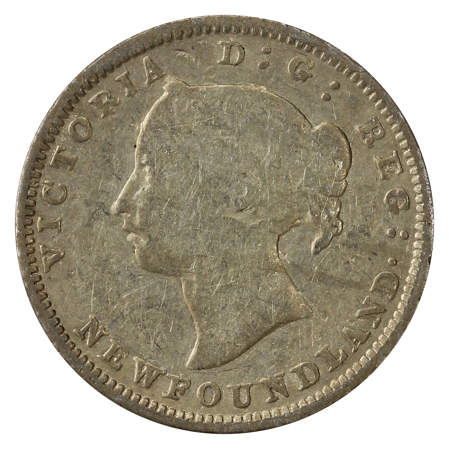 1888 Obv. 3 Newfoundland 5-cents G-VG (G6) $