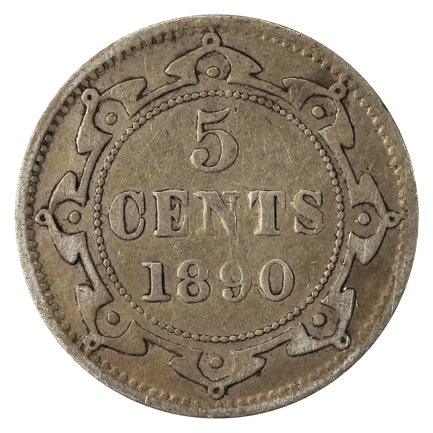 1890 Newfoundland 5-cents VG-F (VG10)