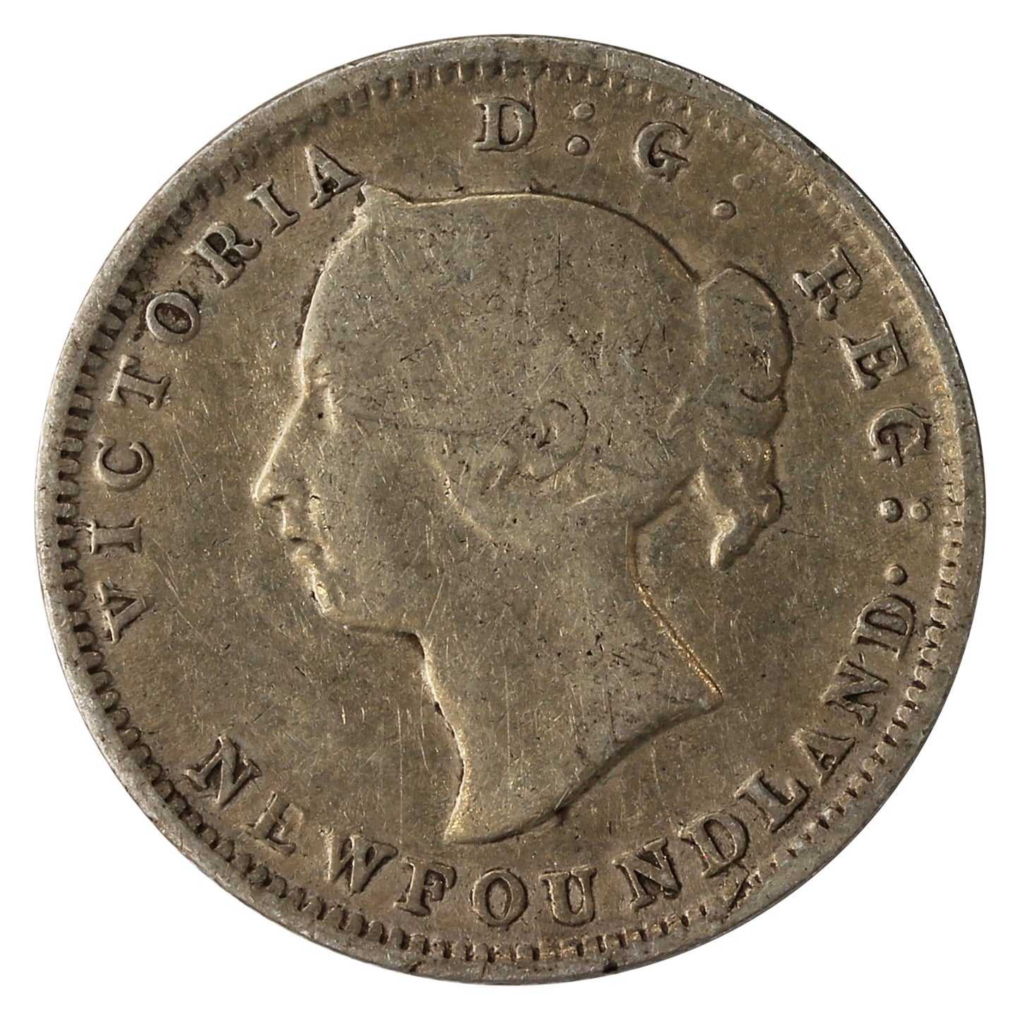 1890 Newfoundland 5-cents VG-F (VG10)