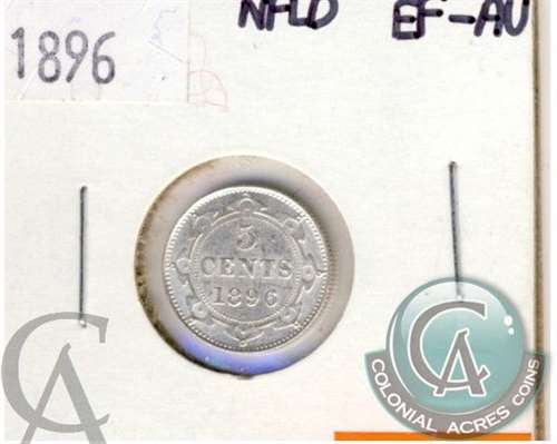 1896 Newfoundland 5-cents EF-AU (EF45) $