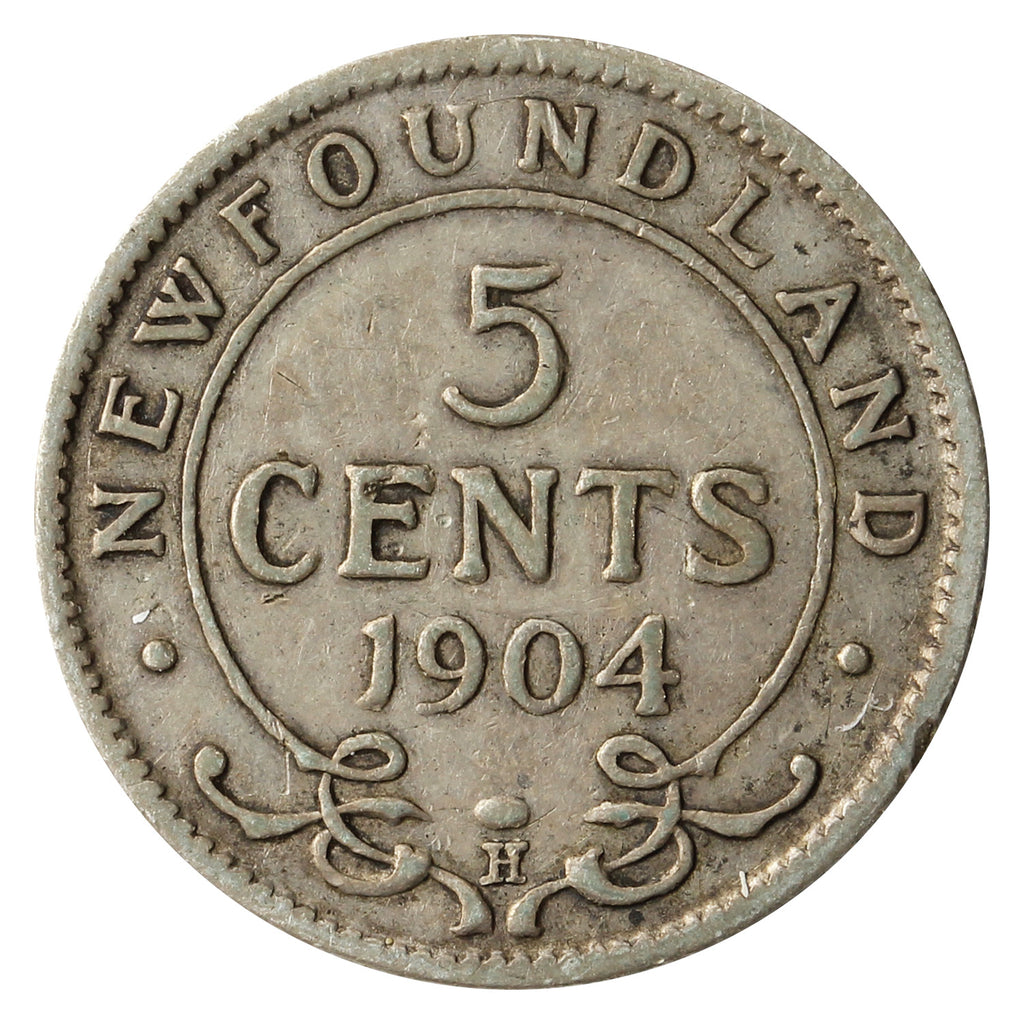 1904H Newfoundland 5-cents Very Good (VG8)