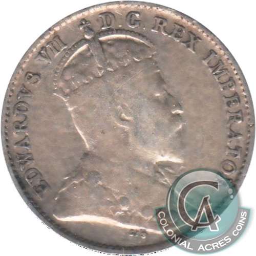 1908 Newfoundland 5-cents Fine (F12)