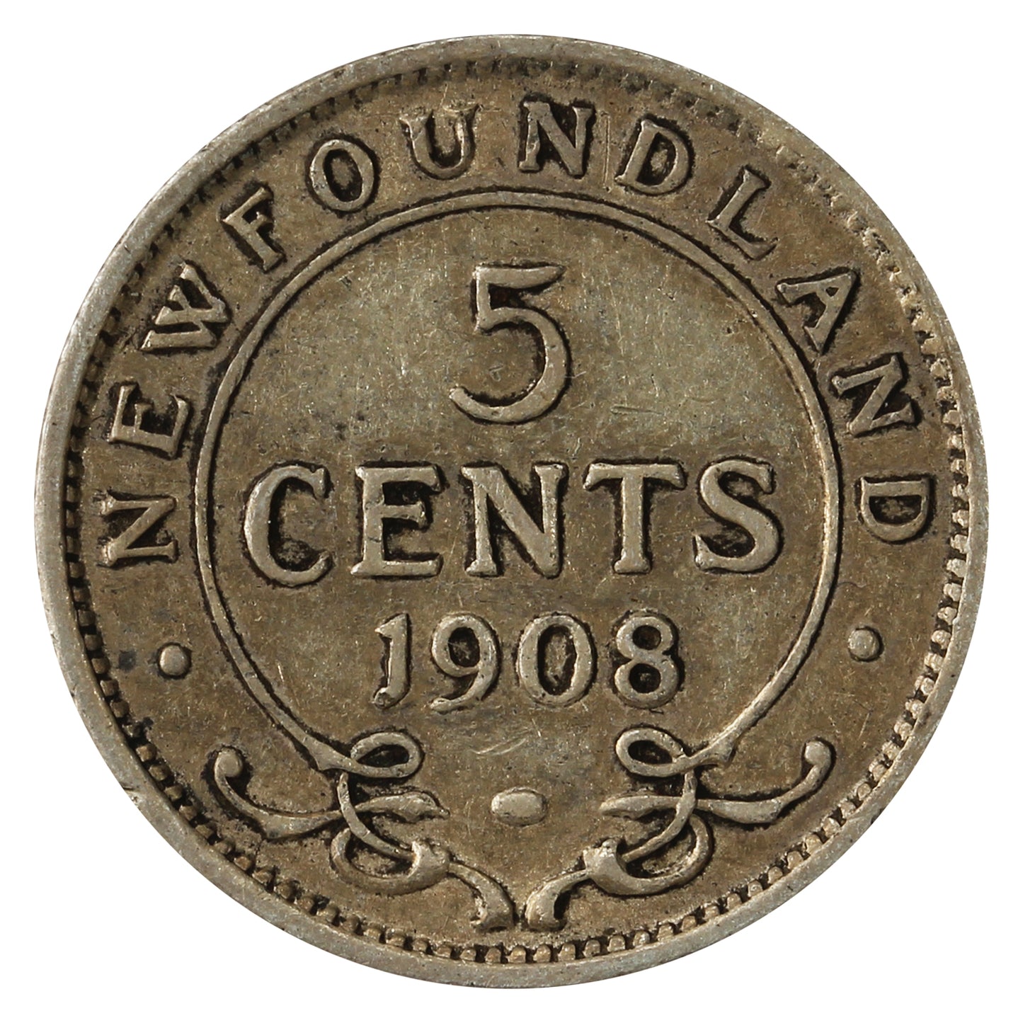 1908 Newfoundland 5-cents F-VF (F15)