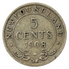1908 Newfoundland 5-cents Very Good (VG8)