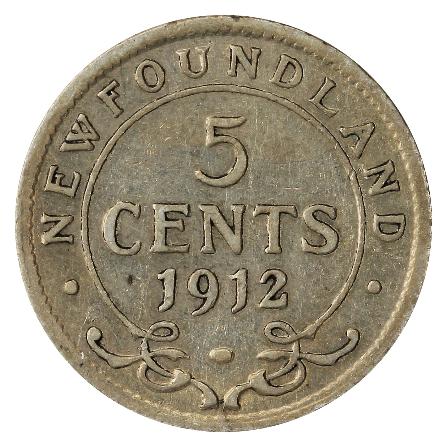 1912 Newfoundland 5-cents Fine (F12)